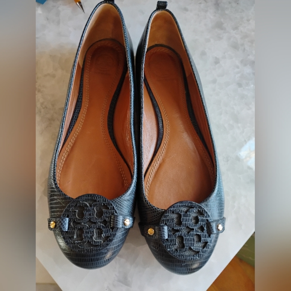 Tory Burch Blue Ballet Flats 8.5